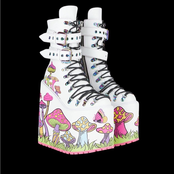 Dolls Kill Shoes - Fairytale Mushroom Magic Traitor Platforms
